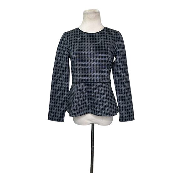 Ann Taylor black ponte knit long sleeves peplum blouse size SP - Picture 6 of 11